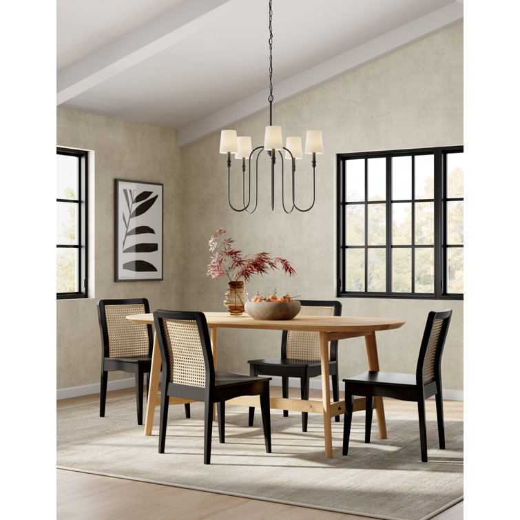 Montclair Coastal Brown Rattan Cane Side Chair, Set of 2