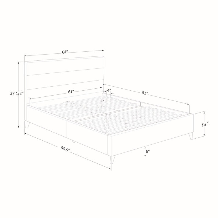 Green Velvet Upholstered Queen Platform Bed with Headboard