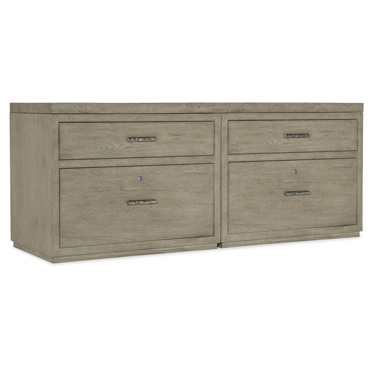 Linville Falls 72'' Gray Oak 4-Drawer Lockable Credenza