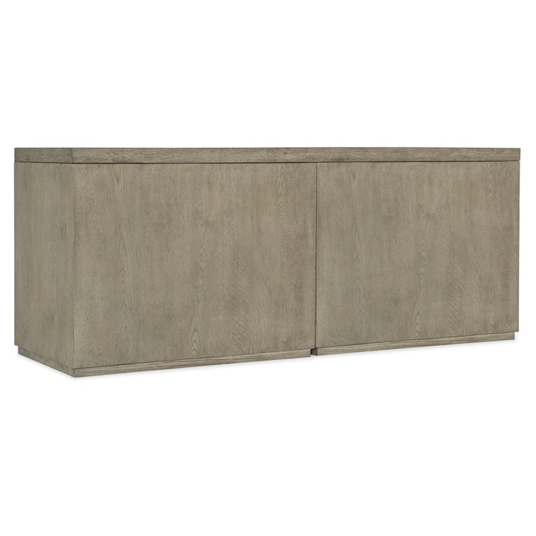 Gray Oak 72'' Wide Lockable 2-Drawer Credenza
