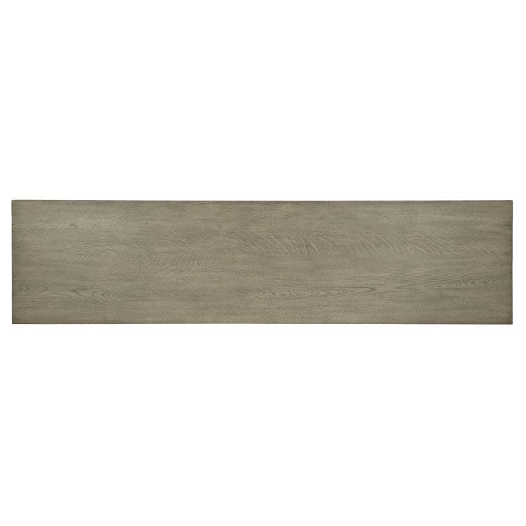 Gray Oak 96" Home Office Desk with Filing Cabinet