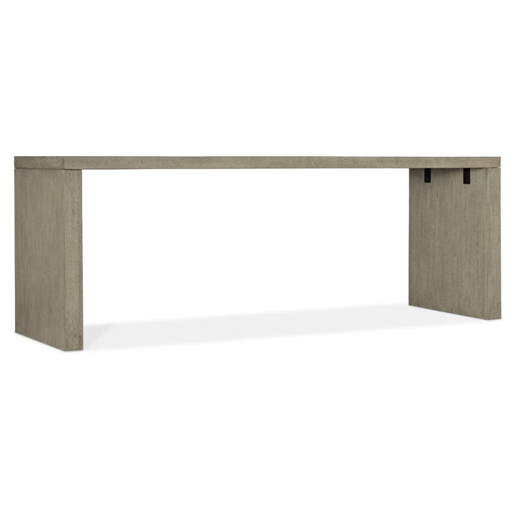 Gray Oak Veneer Adjustable Height Home Office Desk with Drawer