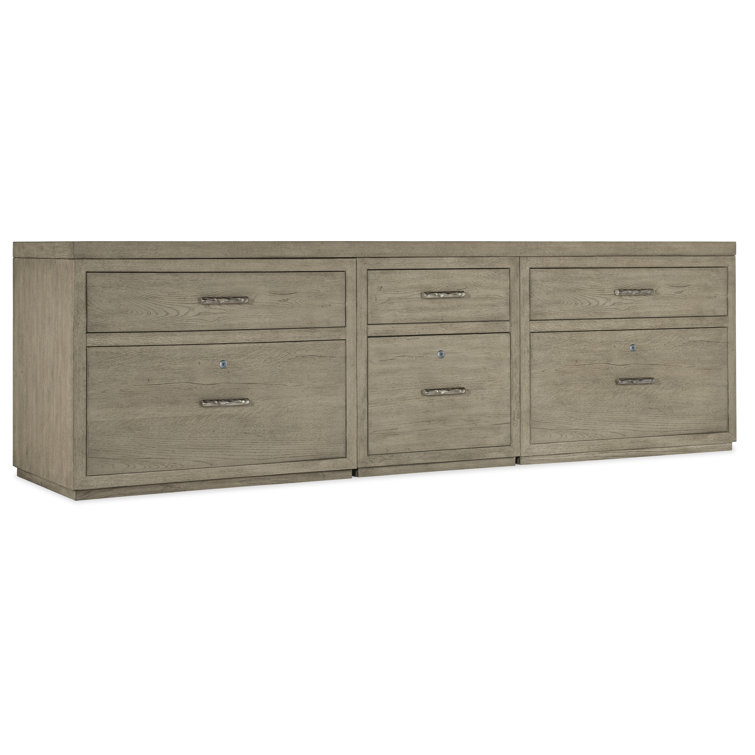 Linville Falls 96'' Gray Oak Veneer Lockable Credenza