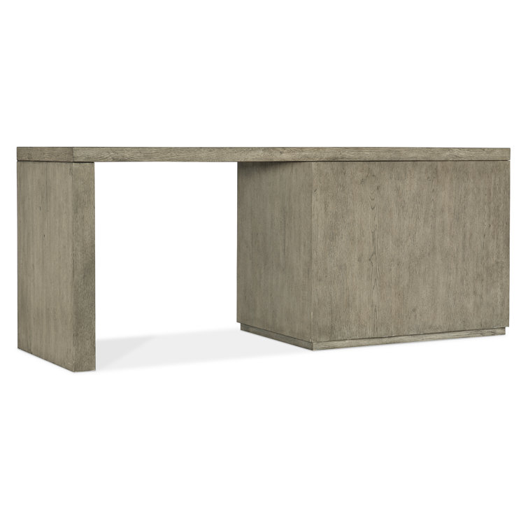 Gray Oak 72" Home Office Desk with Shelves