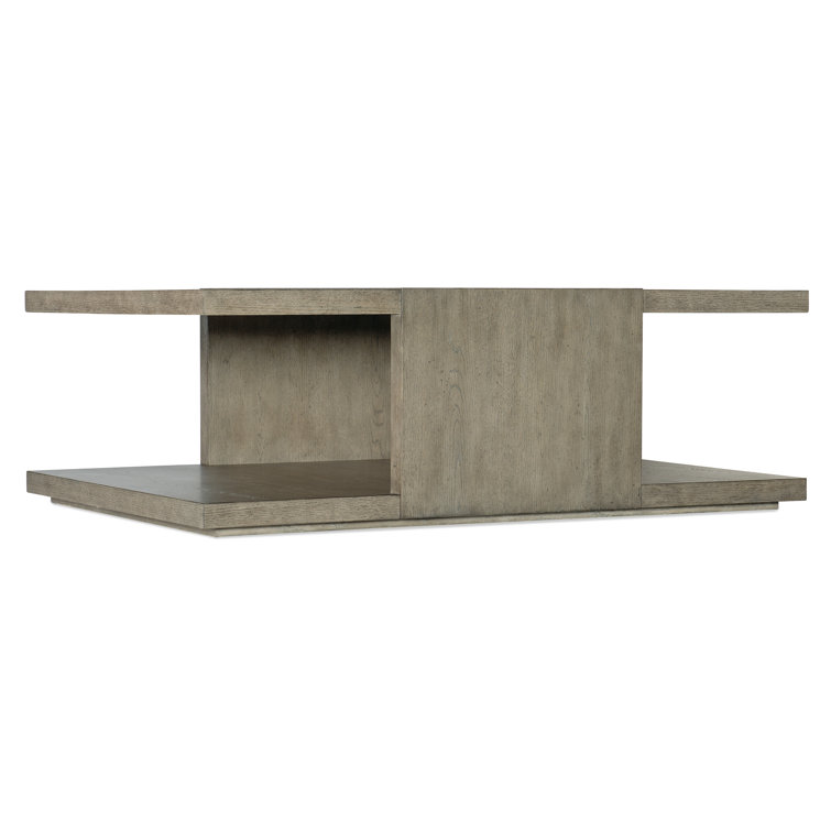 Gray Square Wood Coffee Table with Storage