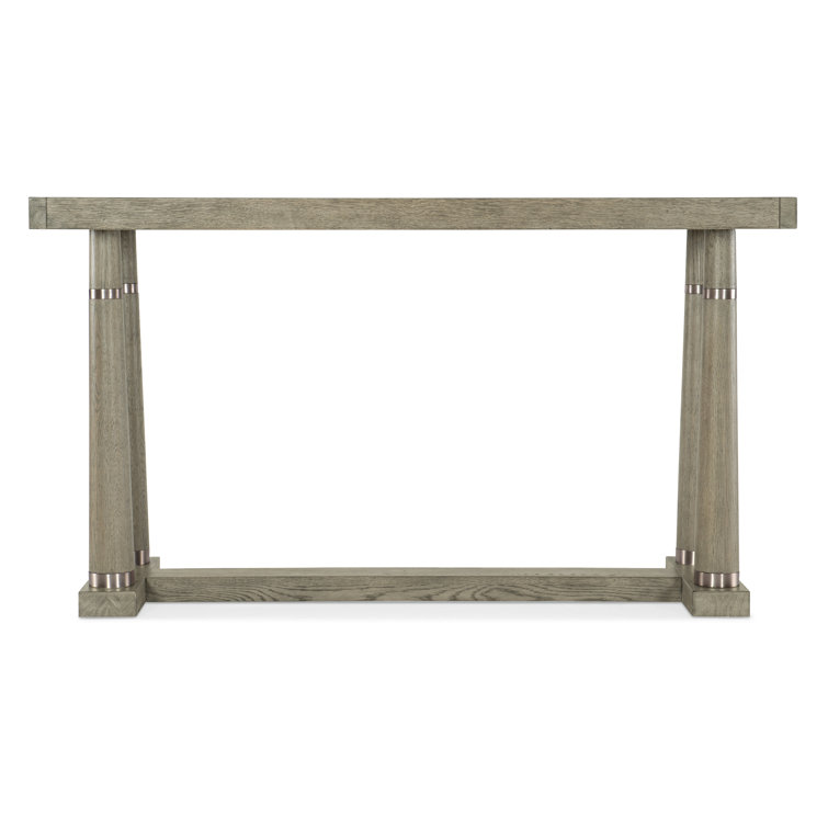 Gray Oak Veneer Extendable Counter Height Dining Table