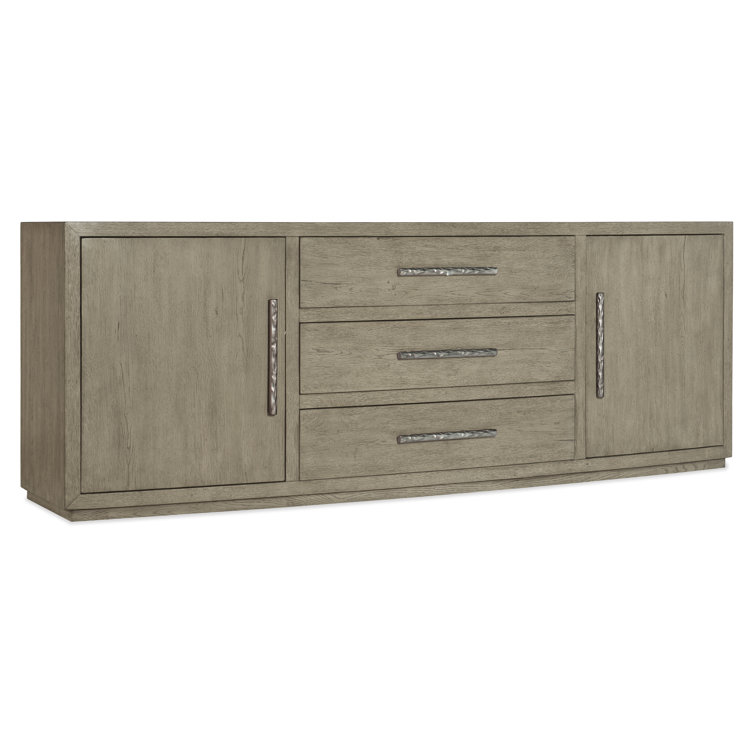 Gray Oak Veneer 82'' Media Console with Cabinet