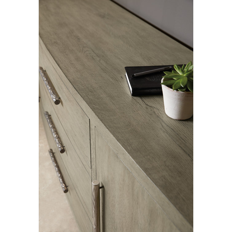 Gray Oak Veneer 82'' Media Console with Cabinet
