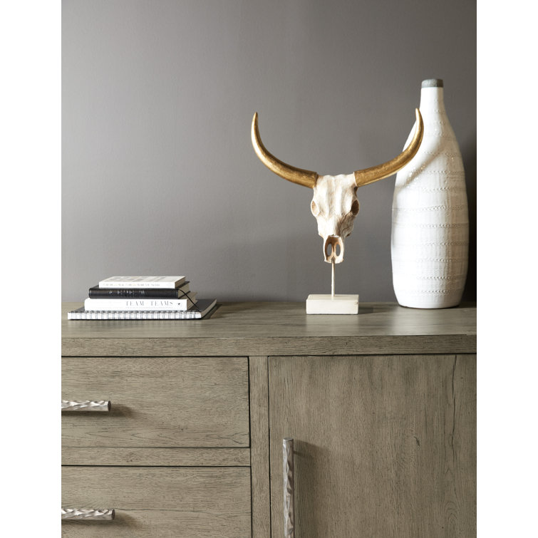 Gray Oak Veneer 82'' Media Console with Cabinet