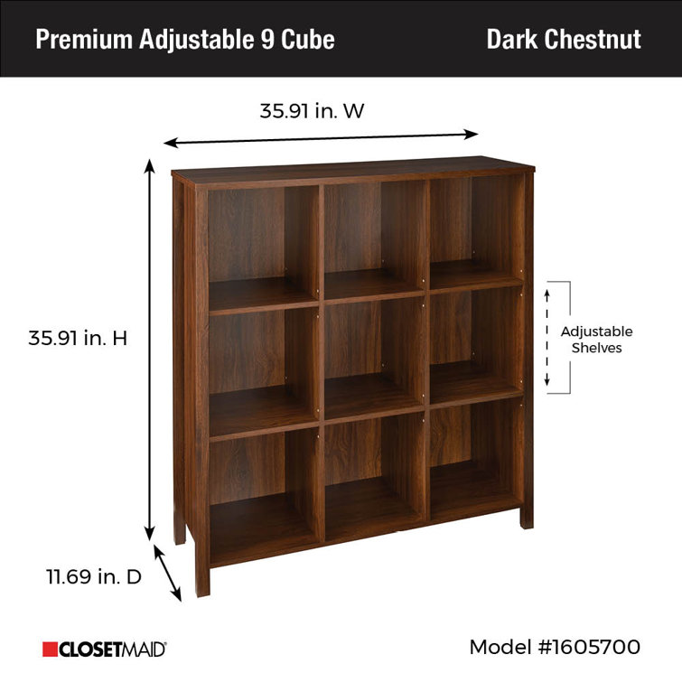 ClosetMaid Dark Chestnut Premium Adjustable 9-Cube Organizer