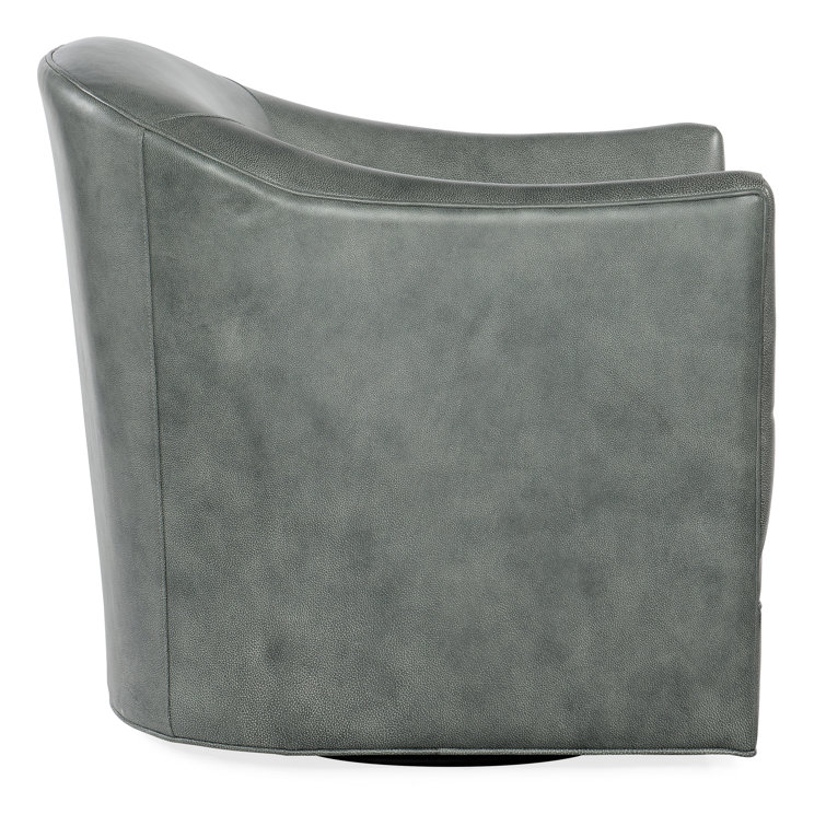 Landscape Frozen Valley Leather Swivel Accent Chair