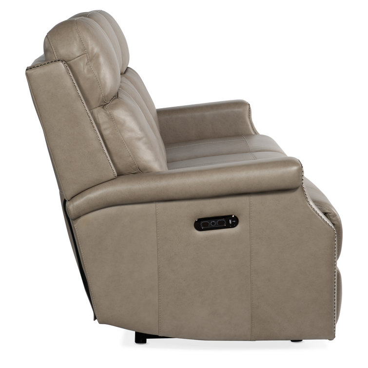 Vaughn Shattered Stone Top Grain Leather Power Reclining Sofa