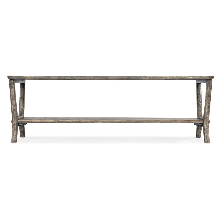 Transitional Mindi Wood Rectangular Coffee Table with Storage