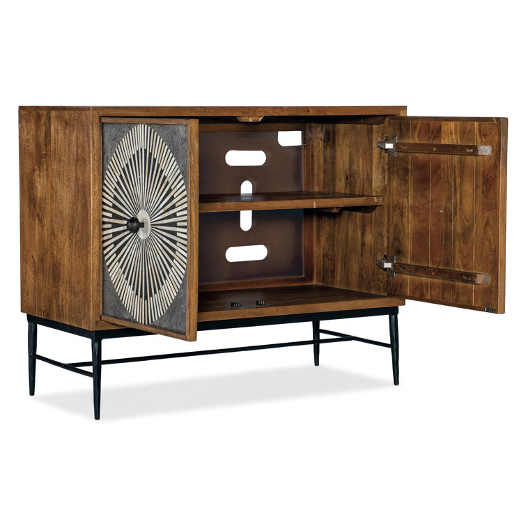 Medium Natural Mango Wood and Bone Inlay Accent Cabinet