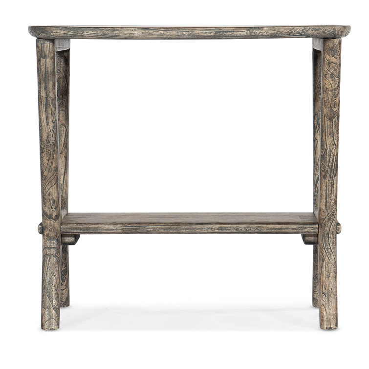 Natural Brown Wood Transitional End Table with Shelf