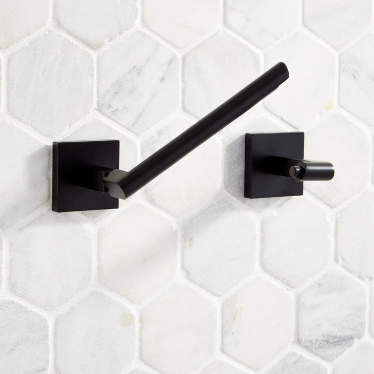Matte Black Metal Wall Mounted Toilet Paper Holder