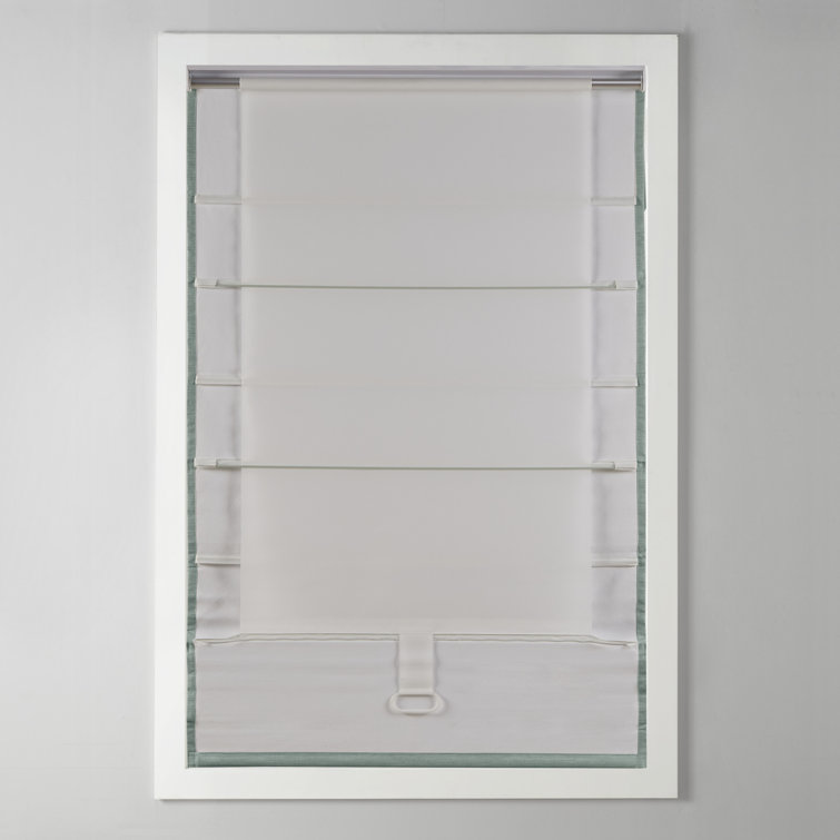 Green Faux Silk Cordless Blackout Roman Shade, 31" x 64"