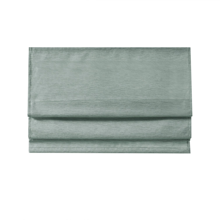 Green Faux Silk Cordless Blackout Roman Shade, 31" x 64"