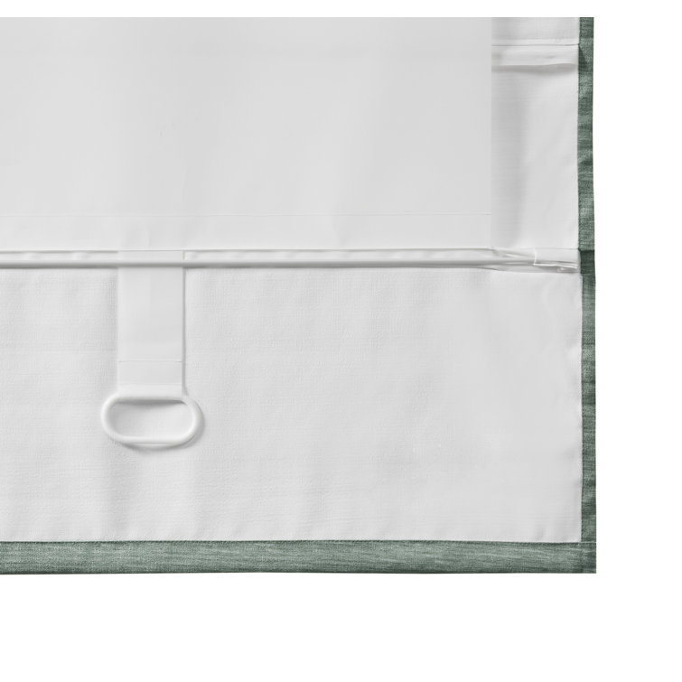 Green Faux Silk Cordless Blackout Roman Shade, 31" x 64"
