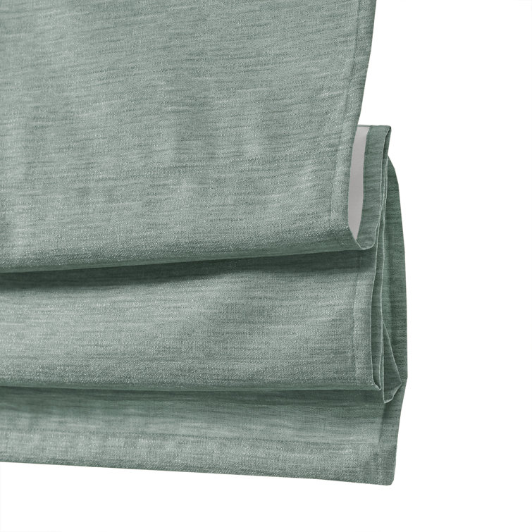 Green Faux Silk Cordless Blackout Roman Shade, 31" x 64"