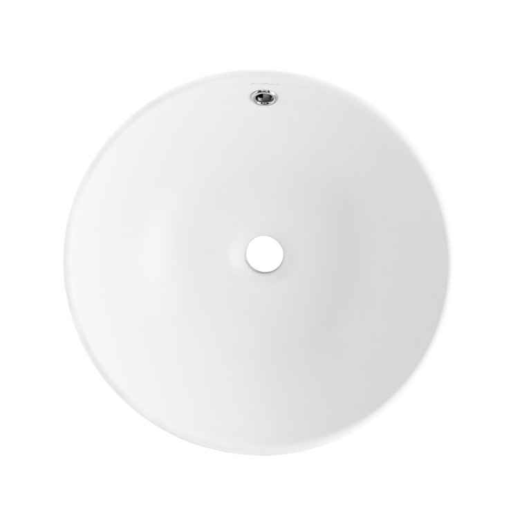 Matte White Ceramic Round Above-Counter Vessel Sink