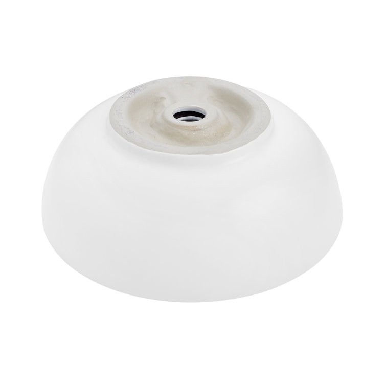 Matte White Ceramic Round Above-Counter Vessel Sink