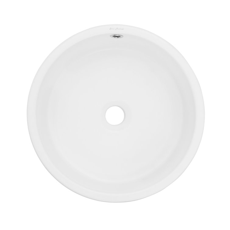Monaco 16.5" Round Matte White Ceramic Vessel Sink