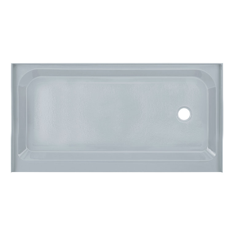 Voltaire 60" x 32" Gray Acrylic Shower Base with Right-Hand Drain