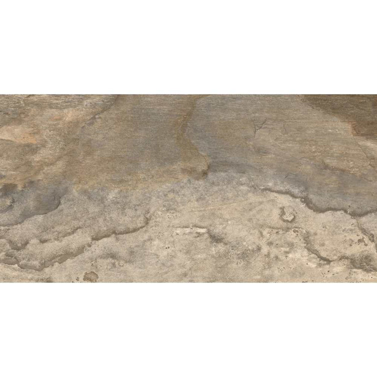 Multi Brown 12" x 24" Matte Porcelain Stone Look Wall & Floor Tile
