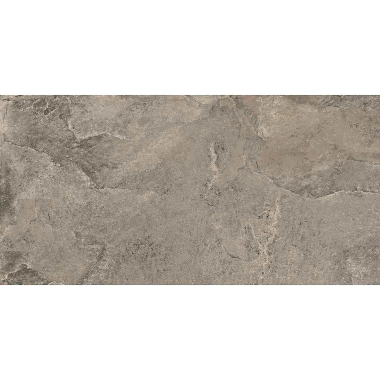 Multi Brown 12" x 24" Matte Porcelain Stone Look Wall & Floor Tile