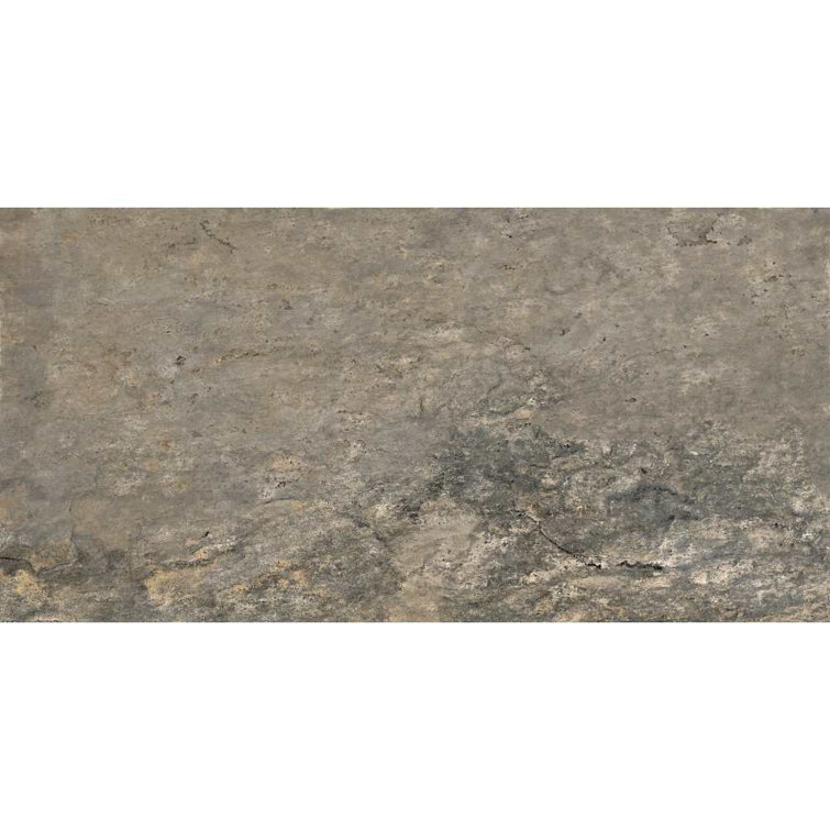 Multi Brown 12" x 24" Matte Porcelain Stone Look Wall & Floor Tile