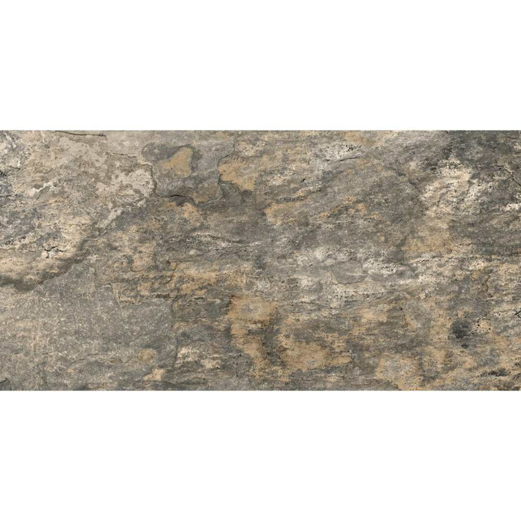 Multi Brown 12" x 24" Matte Porcelain Stone Look Wall & Floor Tile