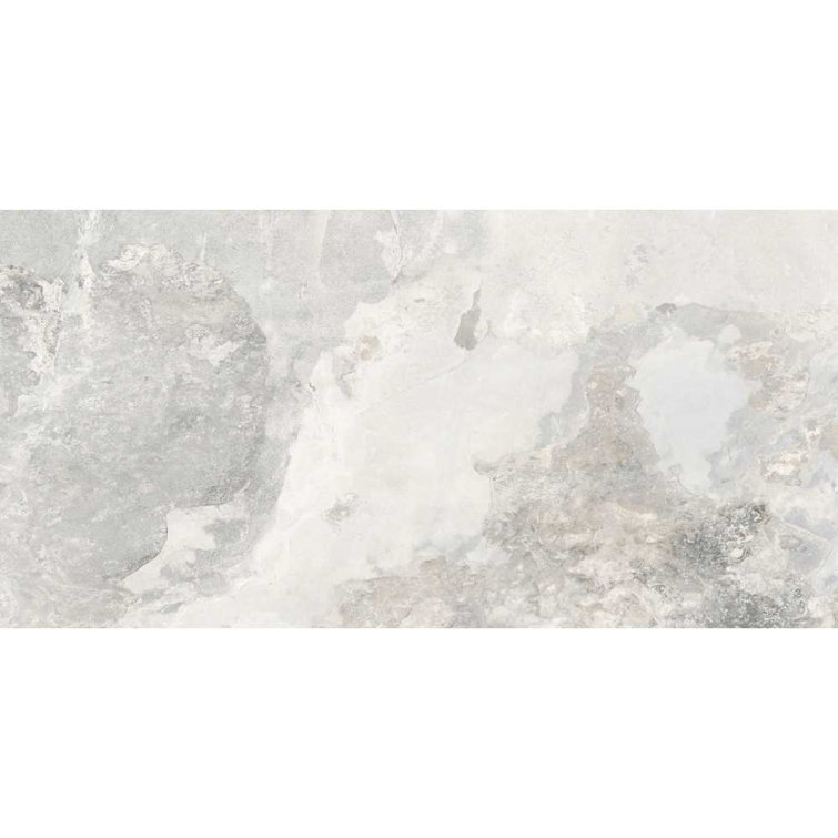 Large White Matte Porcelain Stone Look Wall & Floor Tile