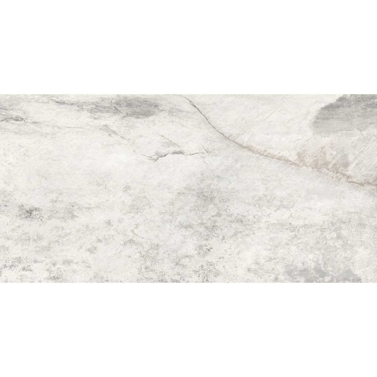 Large White Matte Porcelain Stone Look Wall & Floor Tile