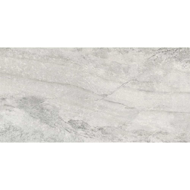 Large White Matte Porcelain Stone Look Wall & Floor Tile
