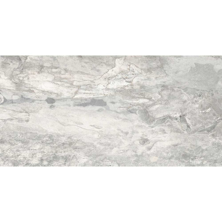 Large White Matte Porcelain Stone Look Wall & Floor Tile