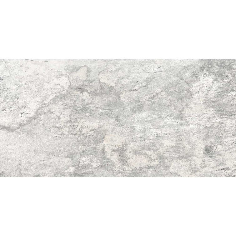 Large White Matte Porcelain Stone Look Wall & Floor Tile