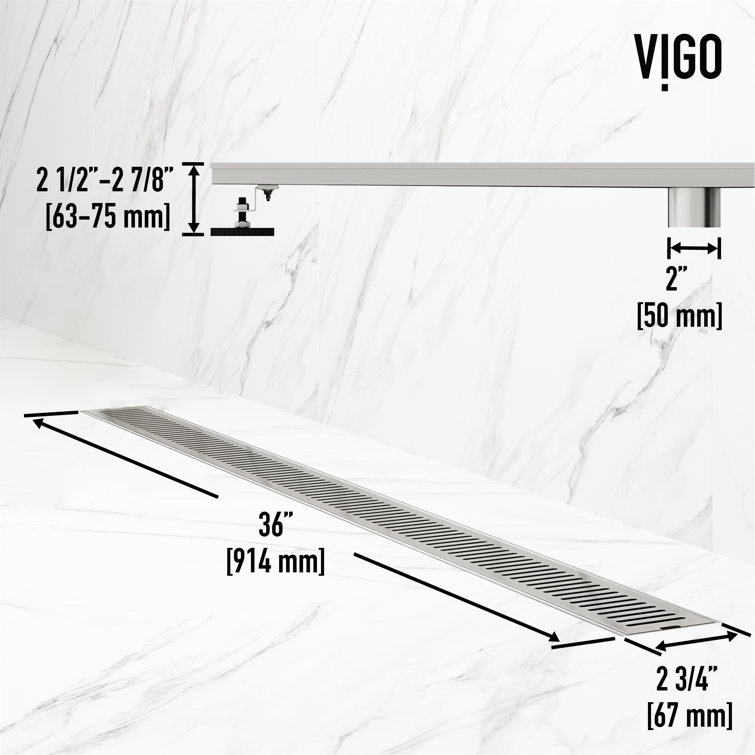 Elan 36" Gold Stainless Steel Linear Shower Drain