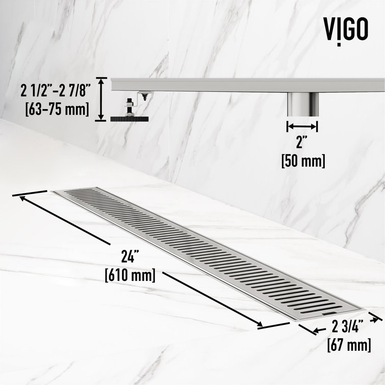 Elan 24" Stainless Steel Linear Shower Drain in Brushed Nickel