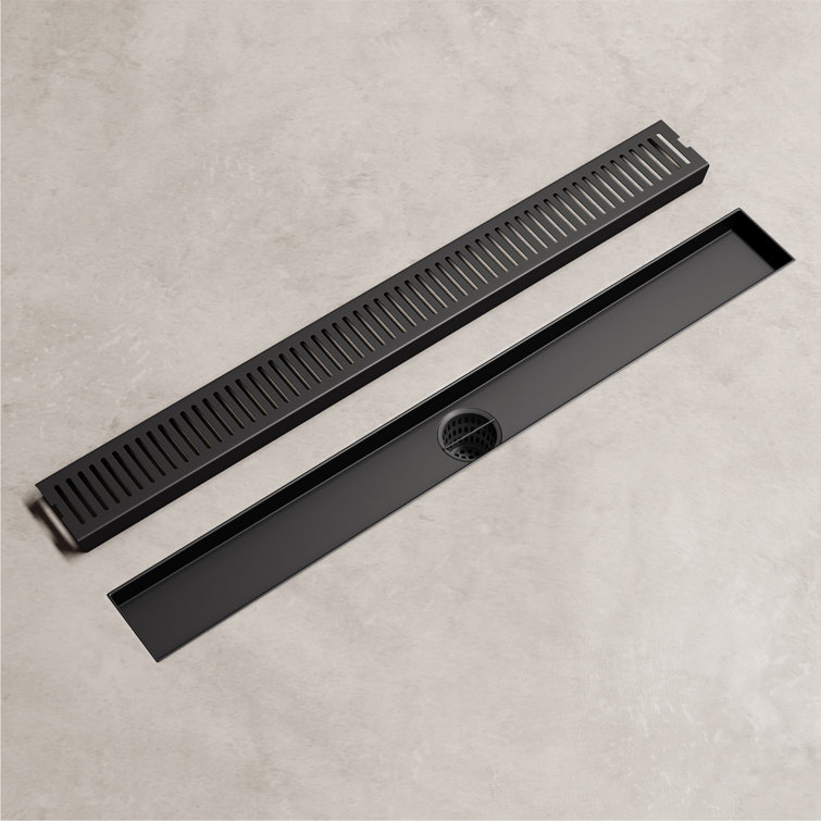 Elan 24" Matte Black Rectangular Linear Shower Drain