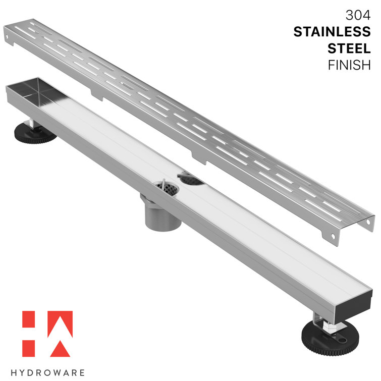 36" Stainless Steel Linear Shower Drain with Hair Strainer
