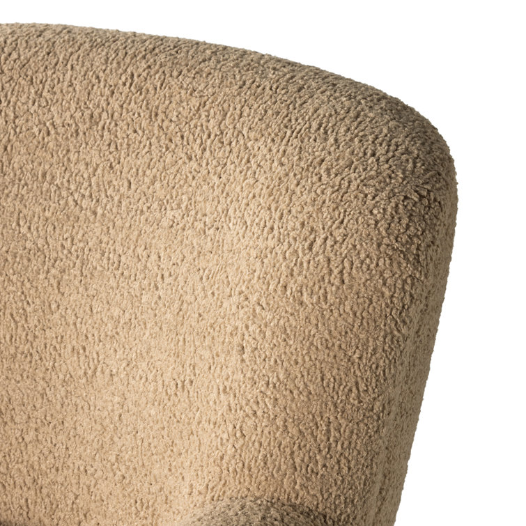 Sheepskin Camel 35.5" Contemporary Swivel Accent Chair