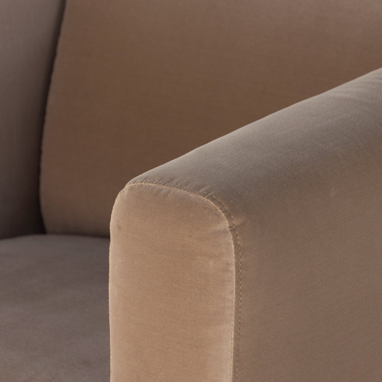 Contemporary Brown Swivel Barrel Chair in Velvety Taupe