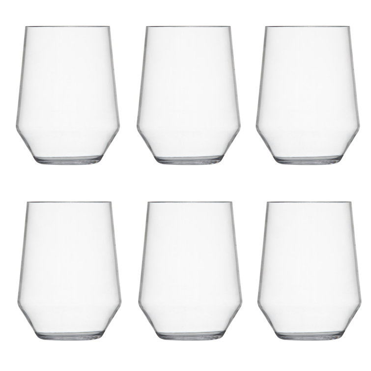 Clear Shatter-Resistant Copolyester 19oz Stemless Wine Glass Set
