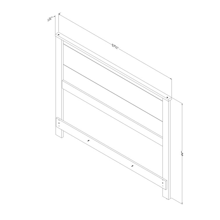 Winter Oak Full Panel Headboard with Large Moldings
