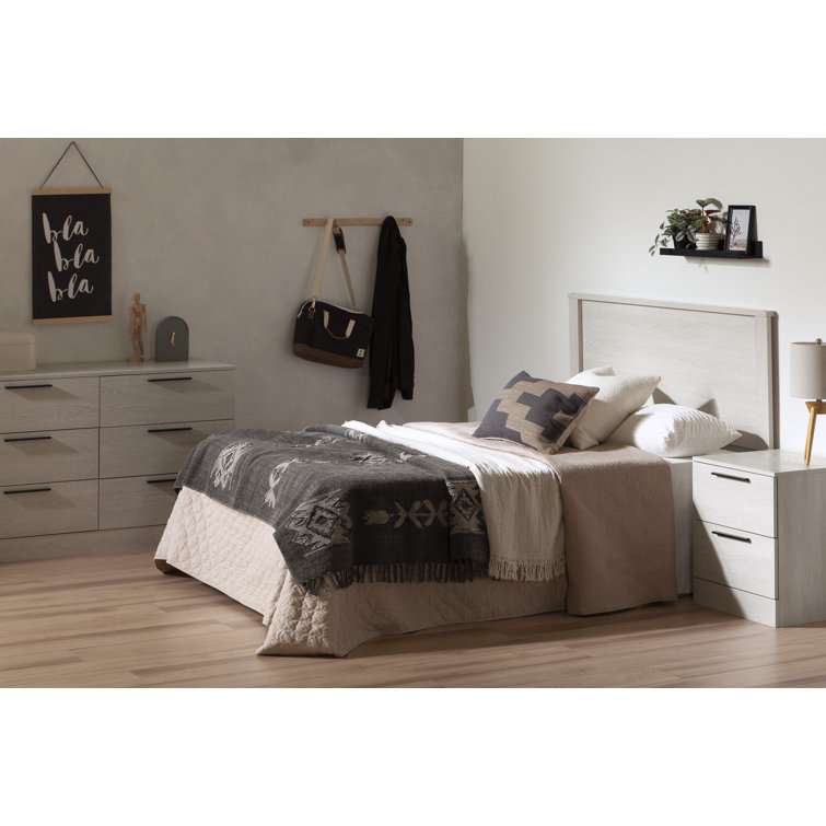 Winter Oak Full Panel Headboard with Large Moldings
