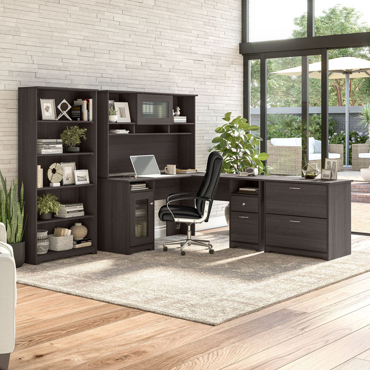 Cabot Traditional Heather Gray 5-Shelf Adjustable Bookcase