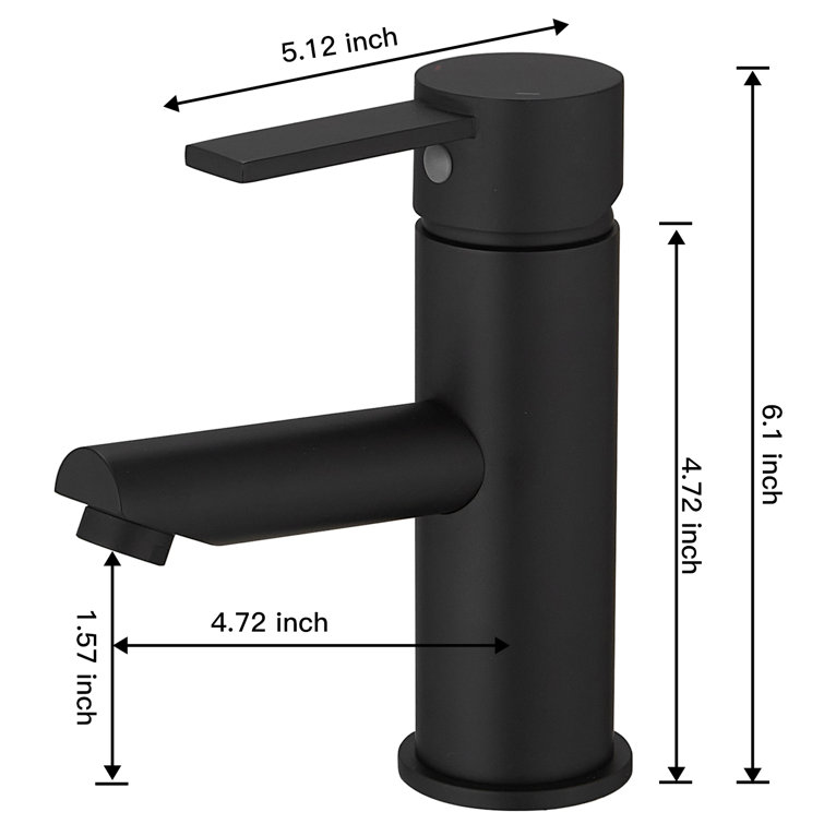 Matte Black Stainless Steel Single-Handle Bathroom Faucet