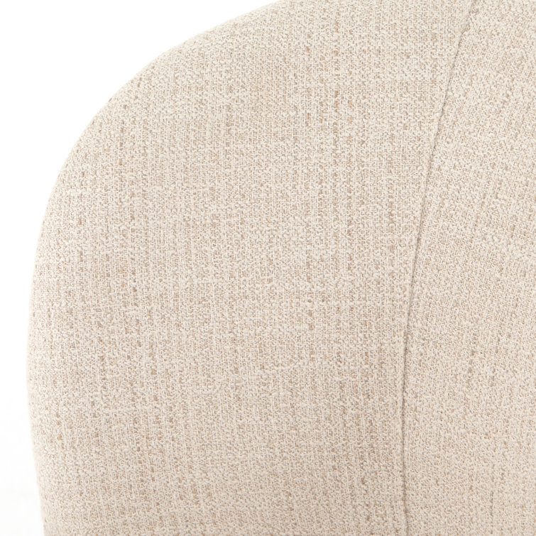 Hampton Cream Upholstered Parsons Side Chair with Chrome Casters