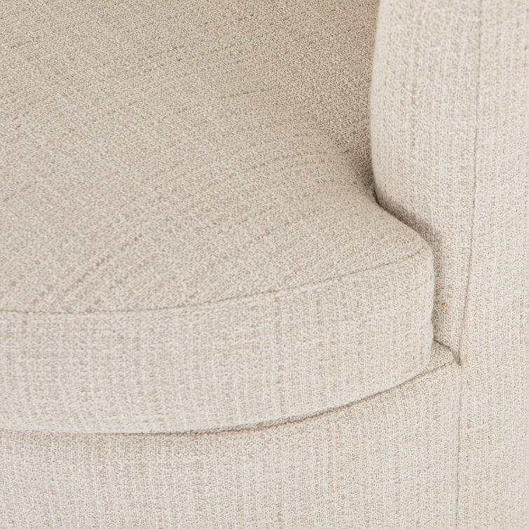 Hampton Cream Upholstered Parsons Side Chair with Chrome Casters